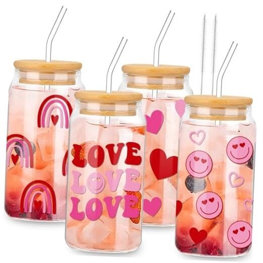 YOLELUX Glass Tumbler 16oz - Verre Premium avec Paille Bambou