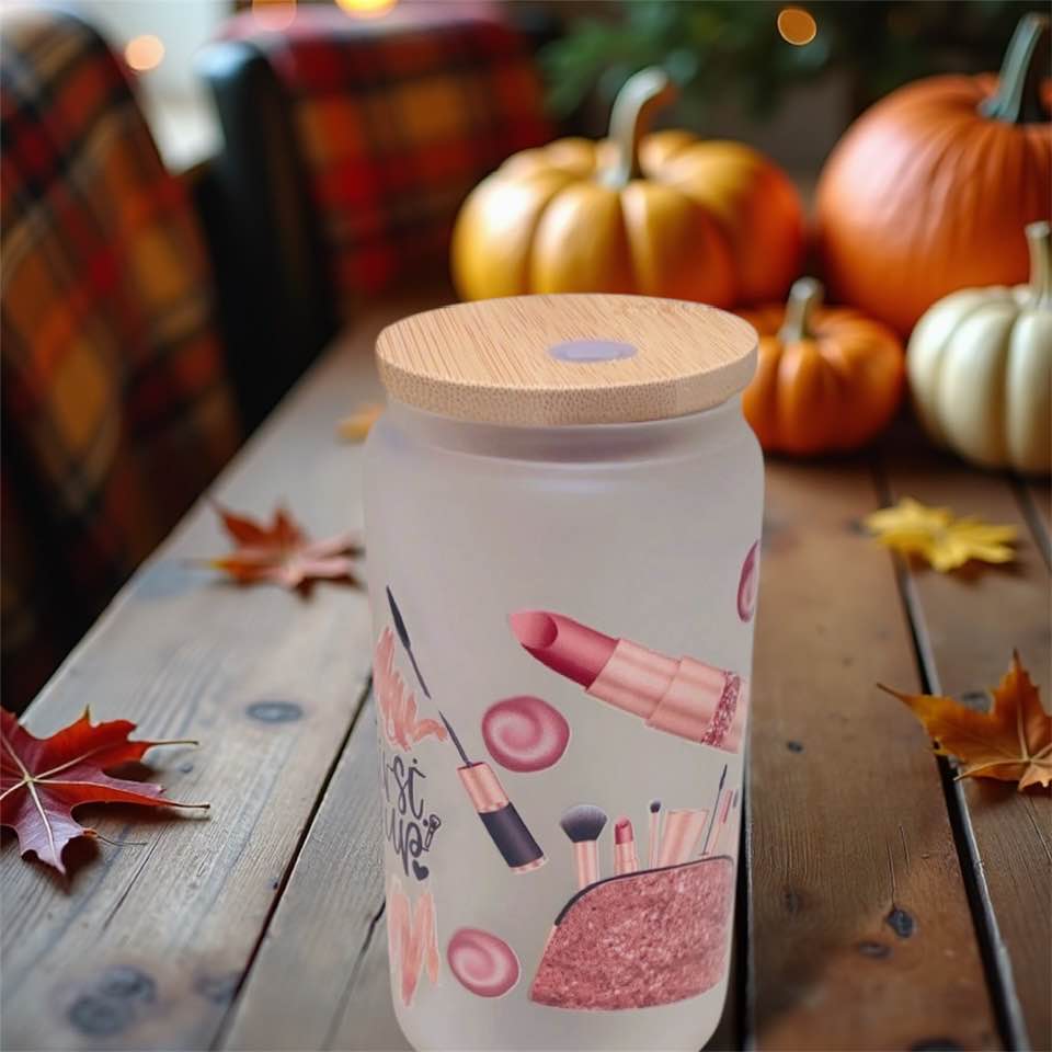 YOLELUX Makeup Tumbler 16oz - Édition Beauté avec Paille et Couvercle