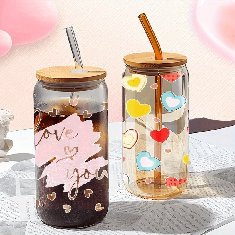 YOLELUX Glass Tumbler 16oz - Verre Premium avec Paille Bambou