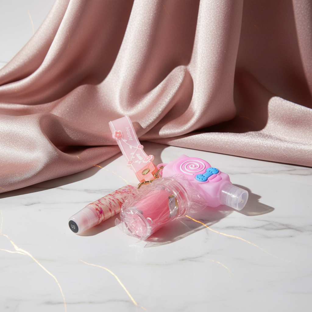 YOLELUX Keychain Gloss - Porte-clés Miroir Luxe avec Lip Gloss