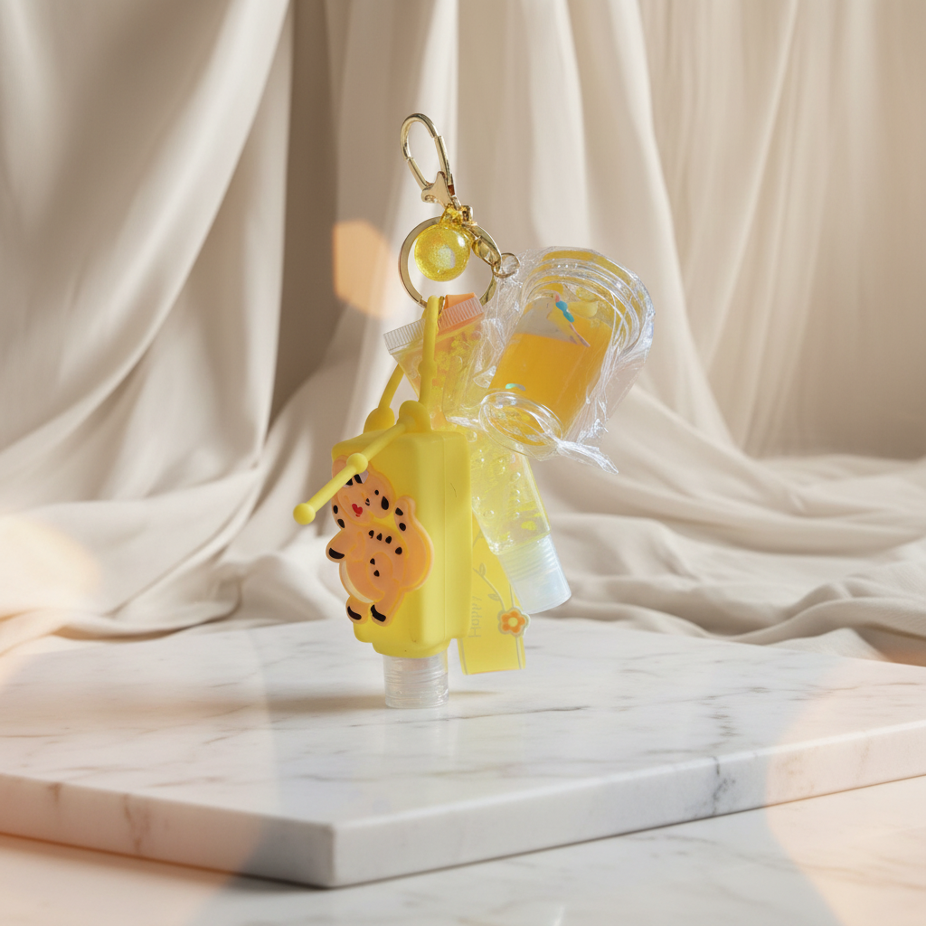 YOLELUX Keychain Gloss - Porte-clés Miroir Luxe avec Lip Gloss